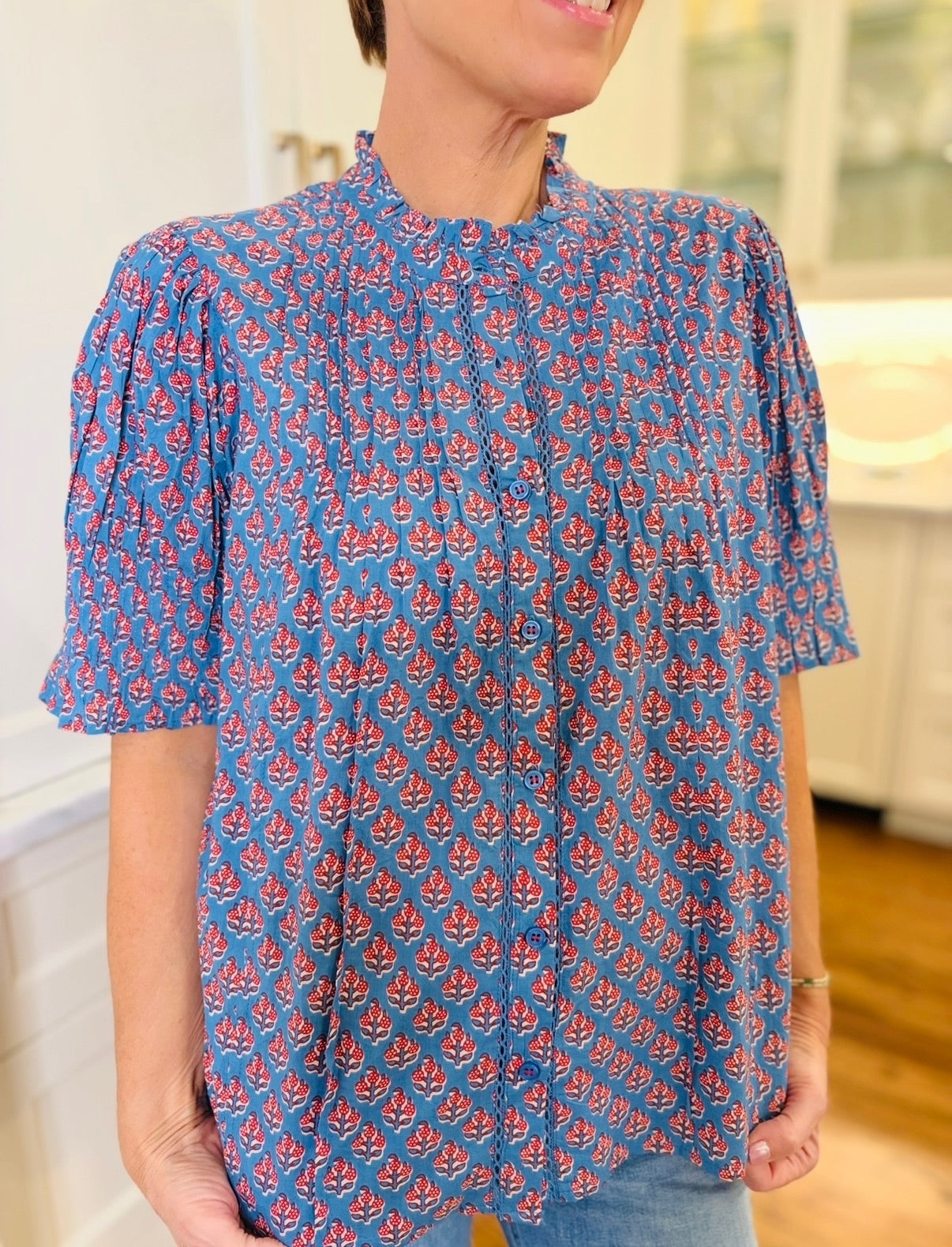 Ivy Jane/ Block Floral Blouse