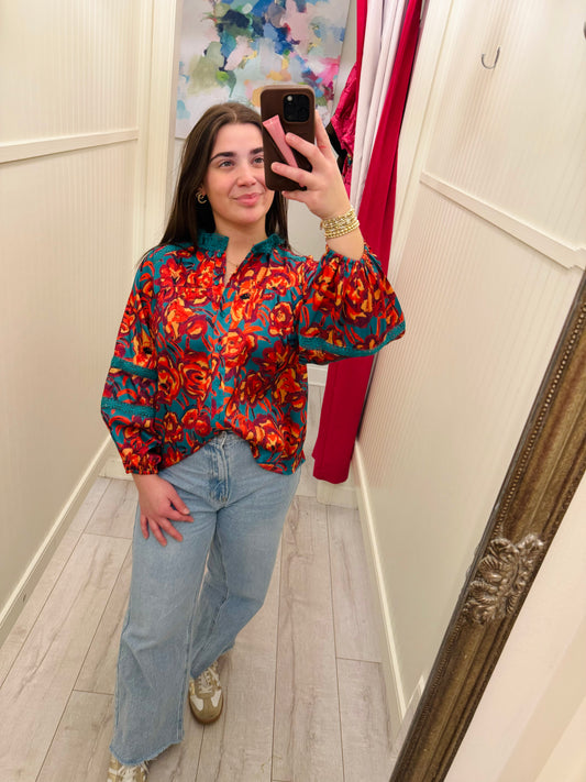 The Pixi Pleated Bishop Top