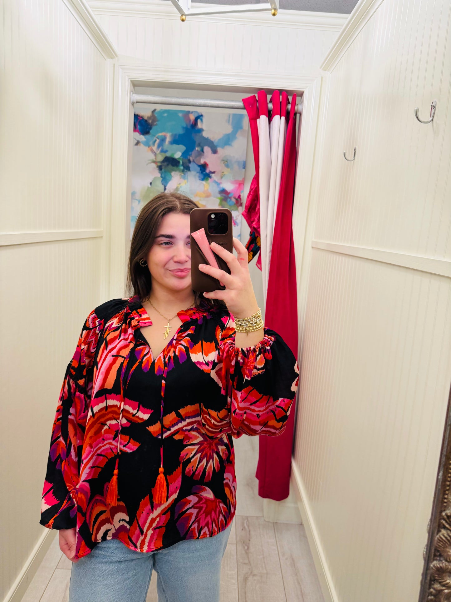 The Feather Trimmed Top/ FINAL SALE
