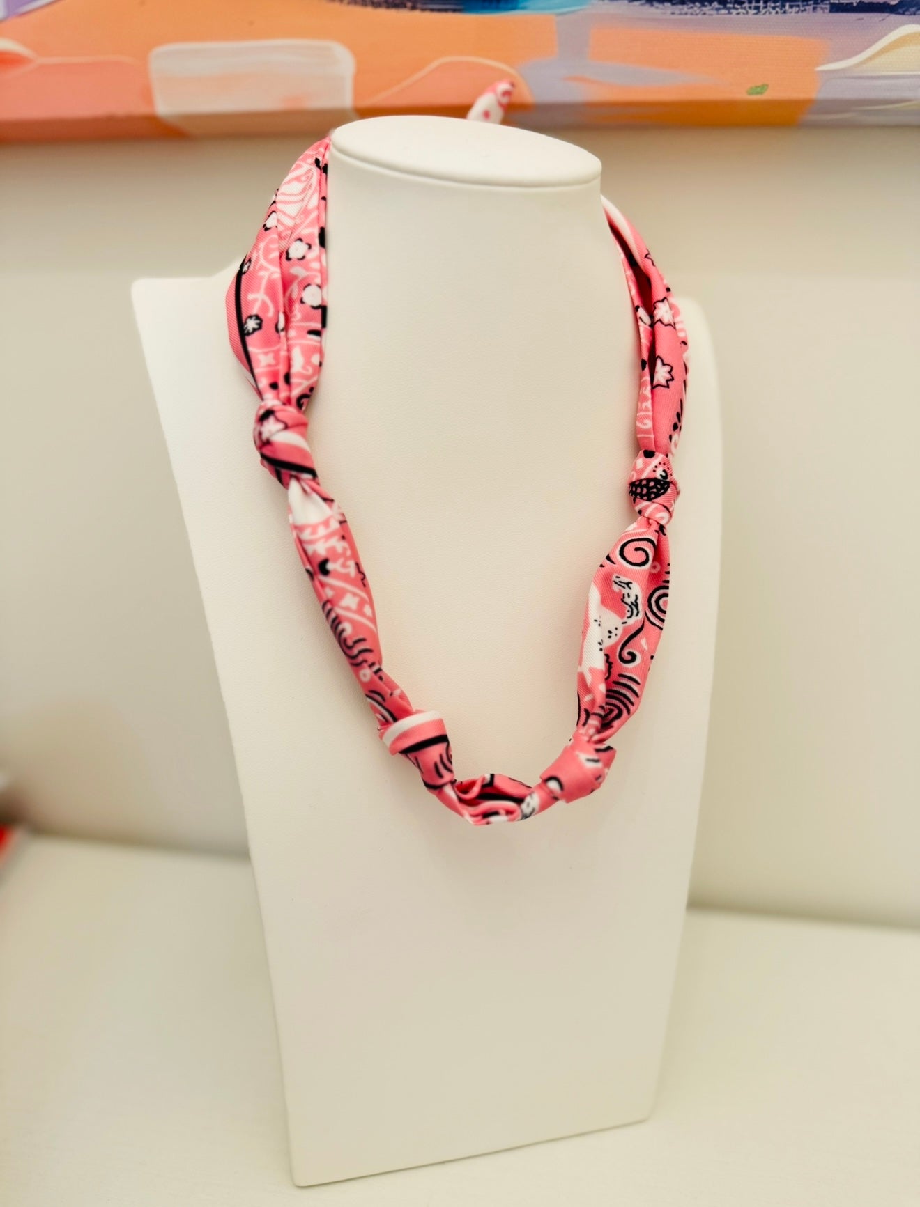 The Knotted Pink Bandana Scarf