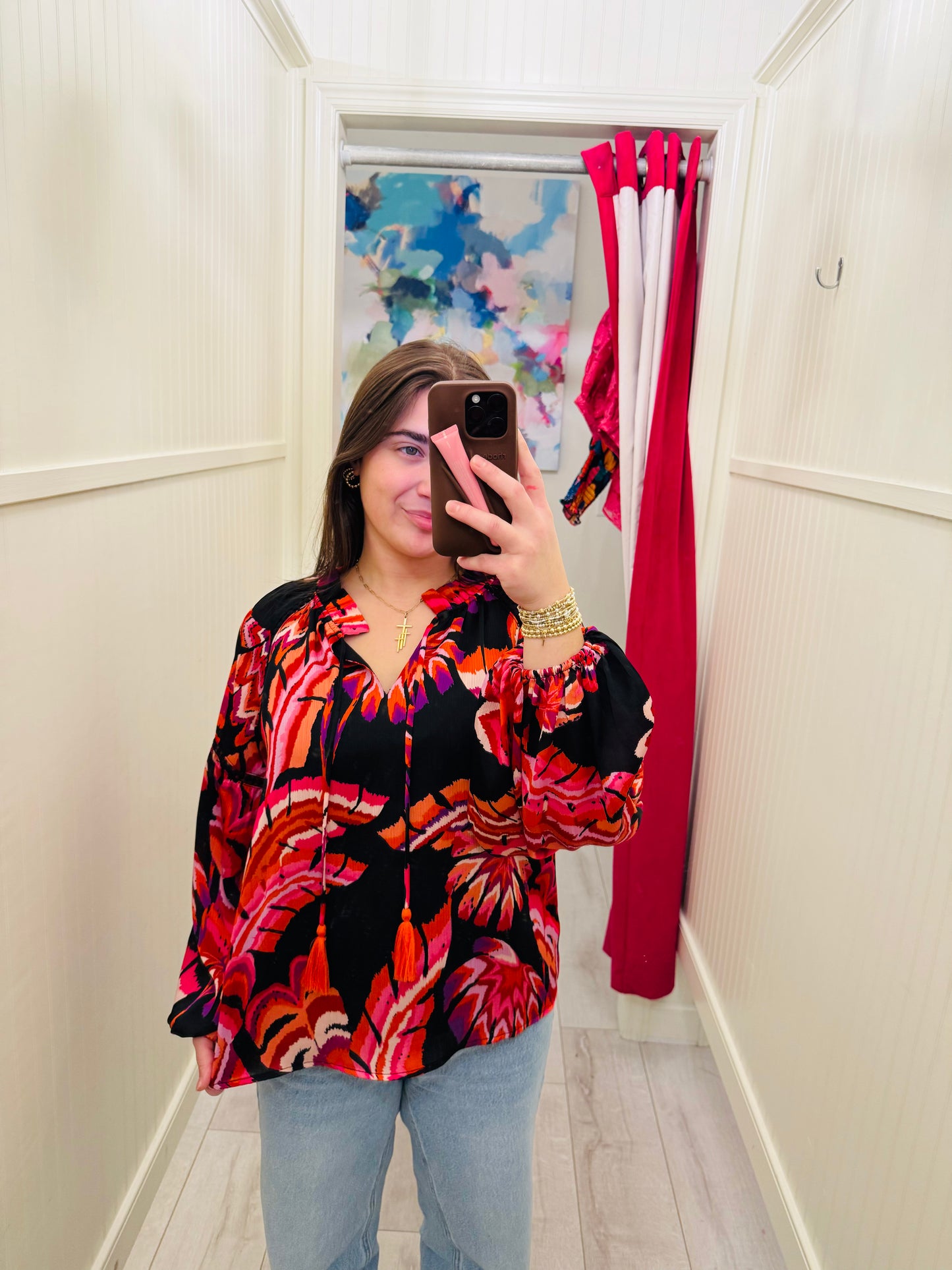 The Feather Trimmed Top/ FINAL SALE