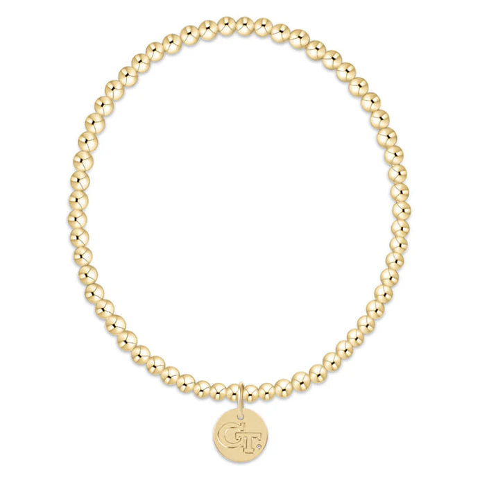 ENewton/ ECollegiate Classic Gold 3MM Bracelet-GA Tech Disc