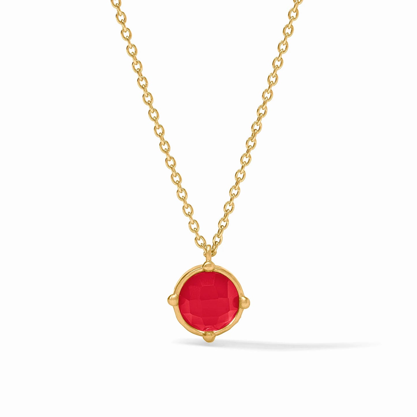 Julie Vos/ Honeybee Solitare Necklace/ Iridescent Strawberry