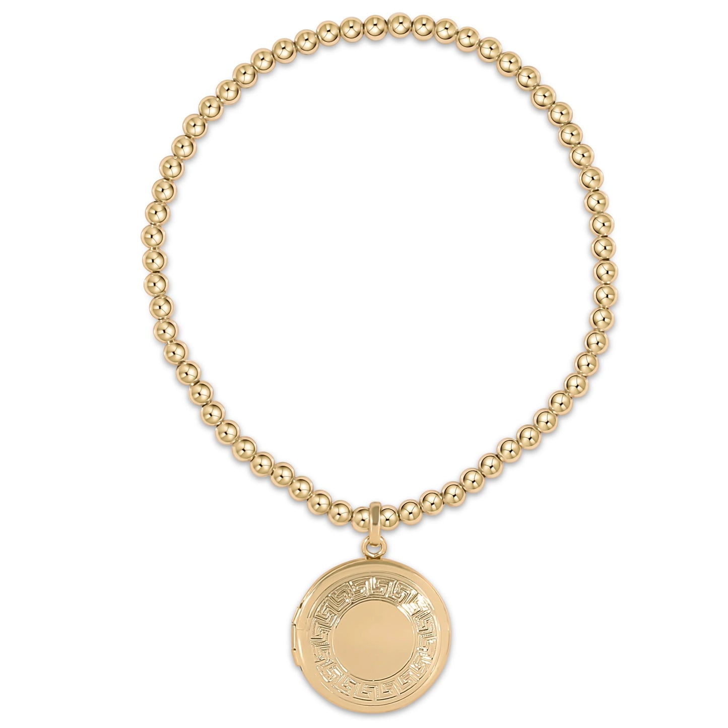 ENewton/ Classic Gold 3mm Bead Bracelet- Cherish Small Gold Locket