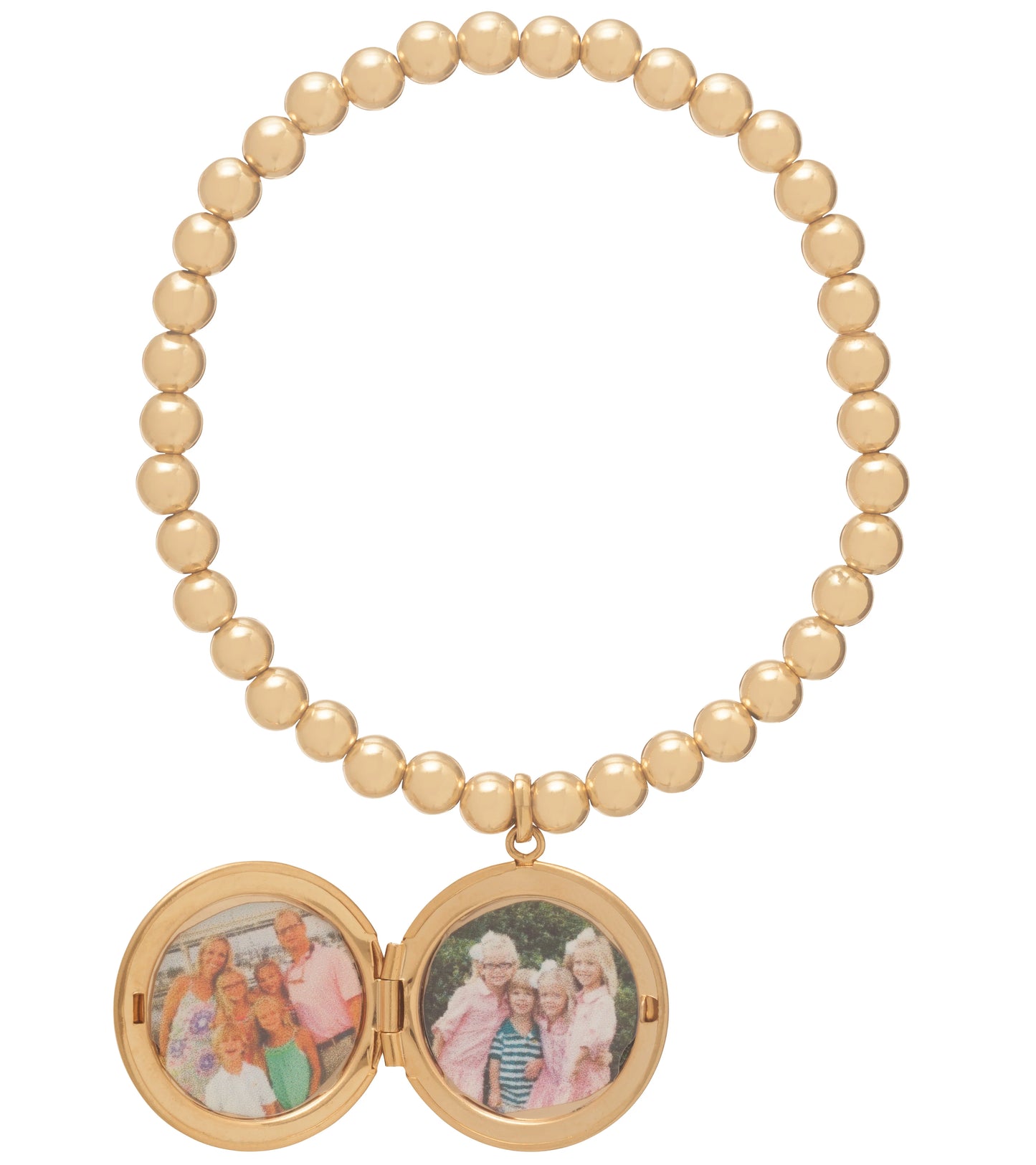 ENewton/ Classic Gold 3mm Bead Bracelet- Cherish Small Gold Locket