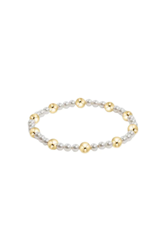 ENewton/ Pearl Sincerity Pattern 4MM Bead Bracelet-6MM Gold