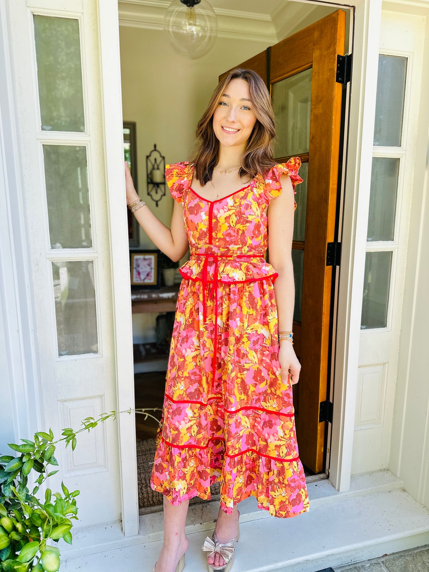 The Flaming Floral Midi/ FINAL SALE