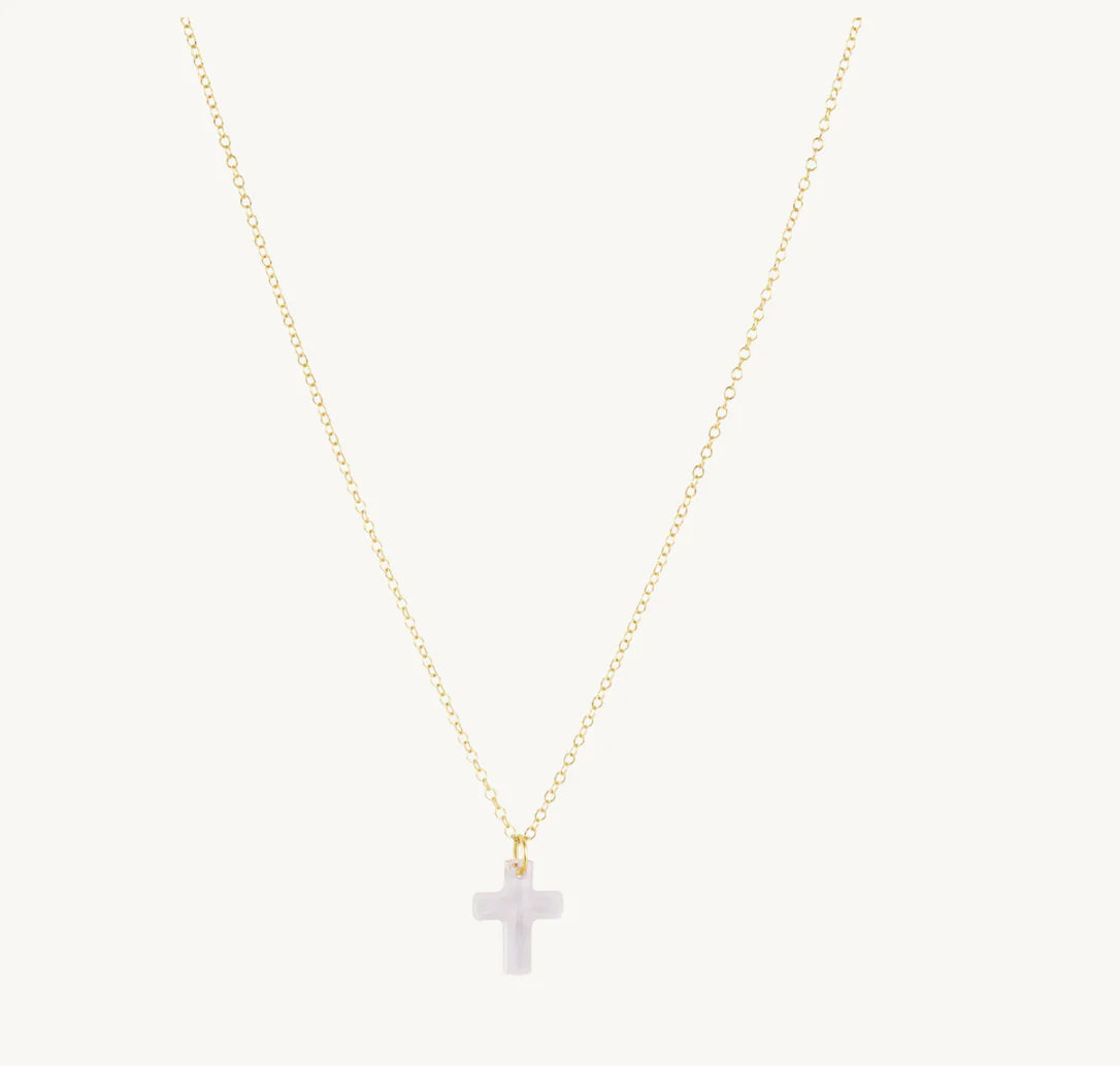 ENewton/ 16” Necklace Gold-Blesssed Crystal Charm