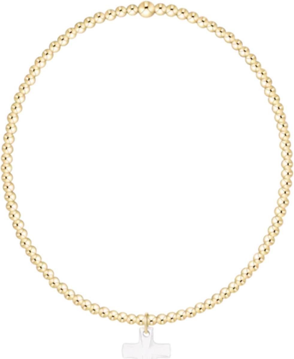 ENewton/ Classic Gold 2MM Bracelet-Blessed Crystal Charm