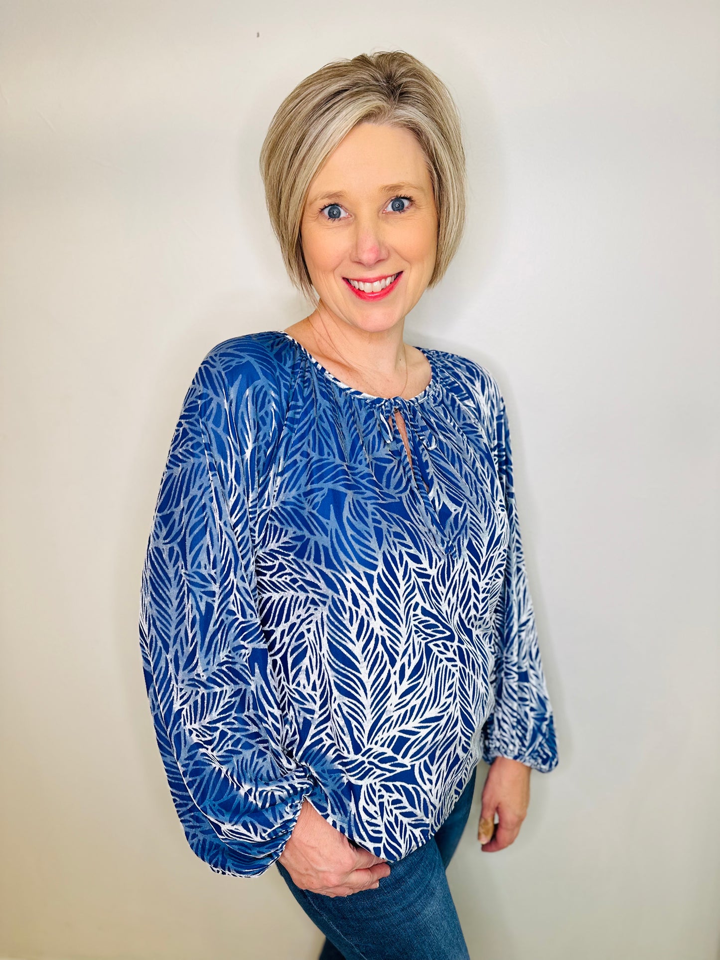 The Baxley Burnout Peasant Top/ FINAL SALE