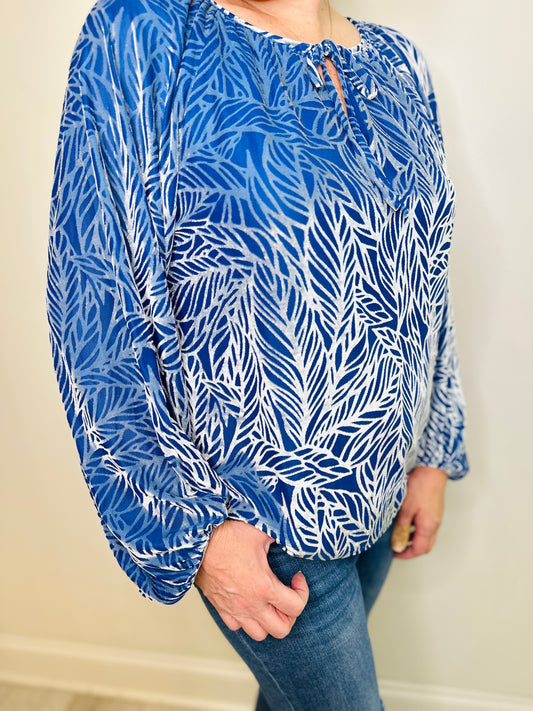 The Baxley Burnout Peasant Top/ FINAL SALE