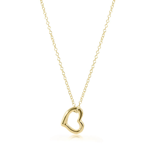 ENewton/ 16" Necklace Gold-Love Gold Charm