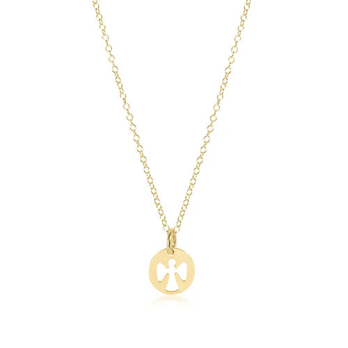 ENewton/ 16" Necklace Gold-Guardian Angel Small Gold Disc
