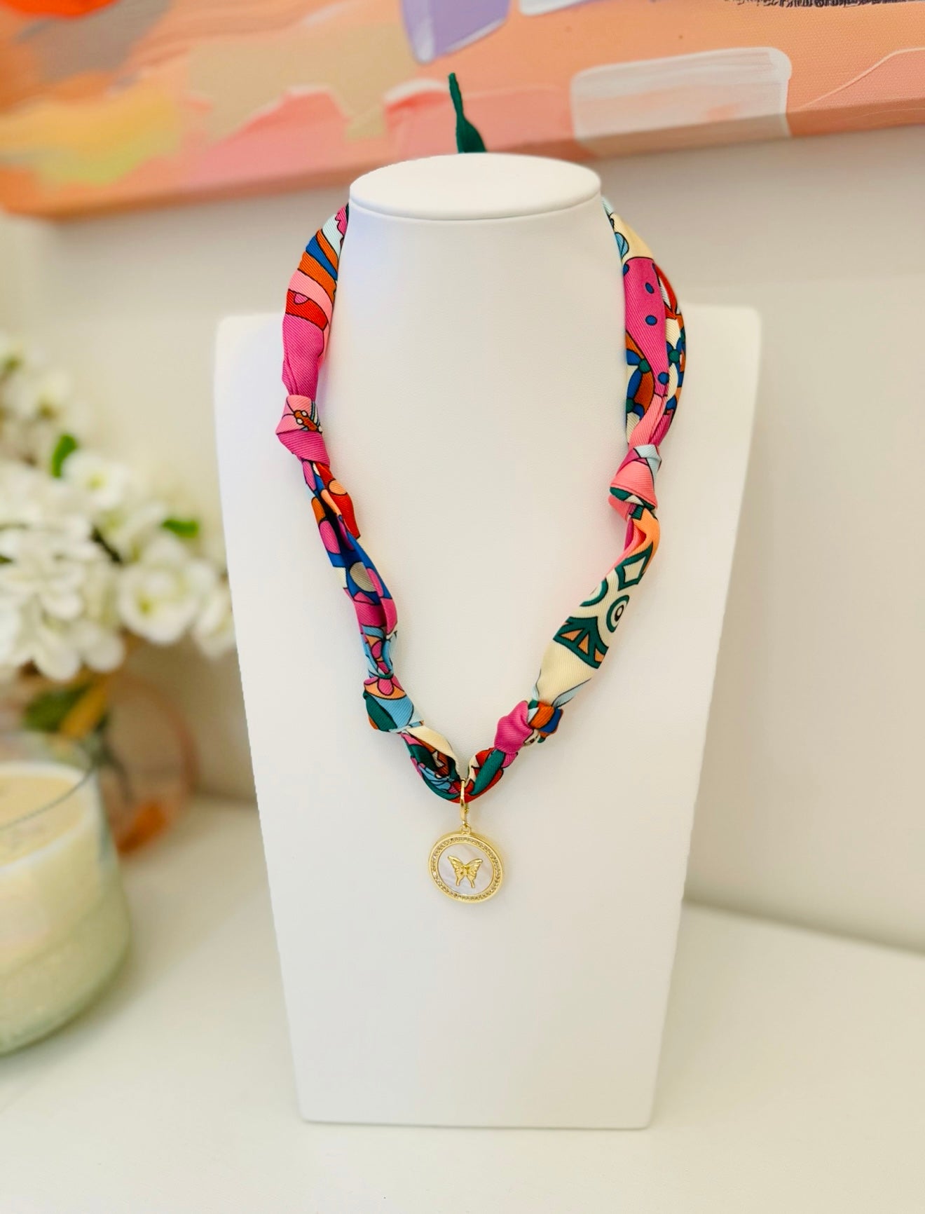The Create Your Own Necklace-Scarf RR-Butterfly Coin