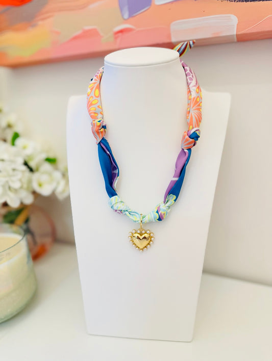 The Create Your Own Necklace-Scarf MM-Pearl Heart