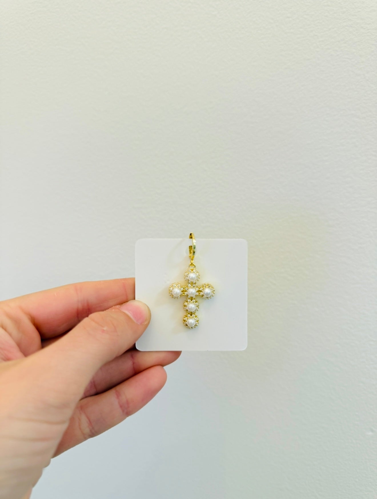 The Pearl Cross Charm