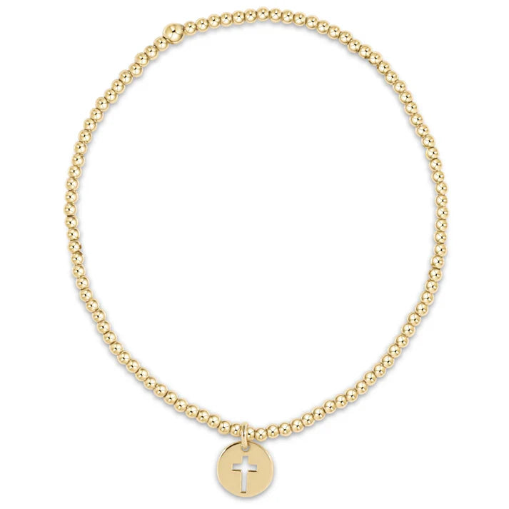 ENewton/ Egirl/ Classic Gold 2MM Bead Bracelet-Blessed Small Gold Disc