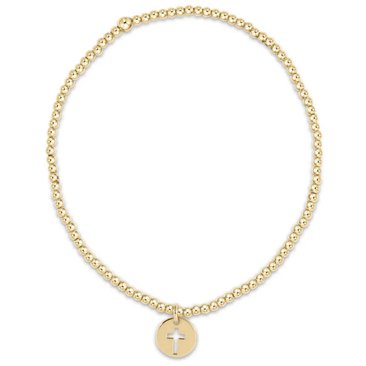 ENewton/ EGirl/ Classic Gold 2MM Bead Bracelet-Blessed Small Gold Disc