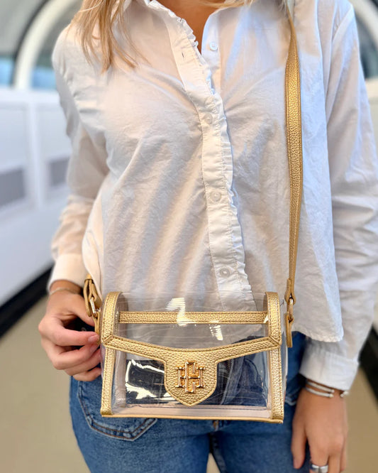 The Anna Clear Bag/ Gold