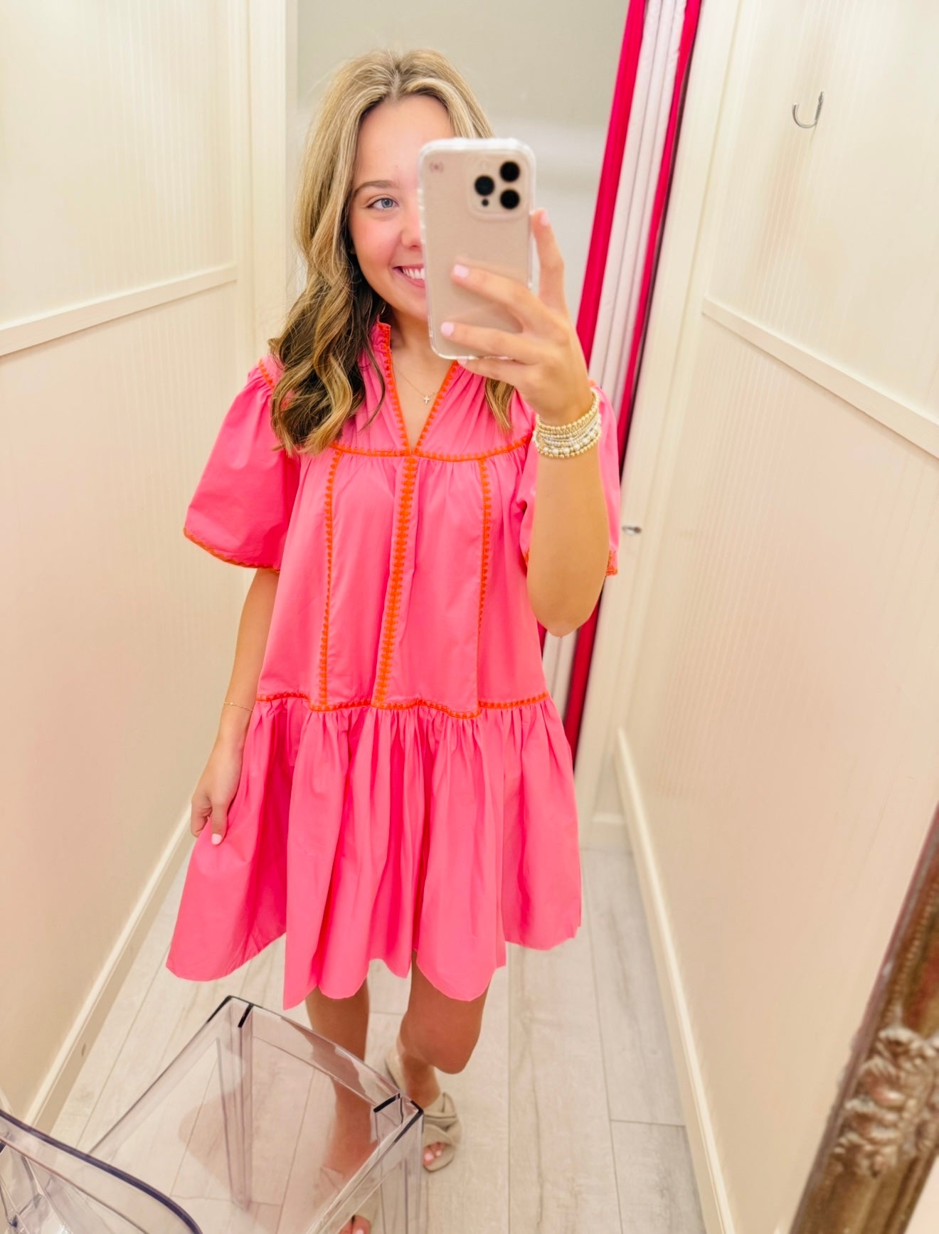 Karlie/ The Solid Contrast Tier Dress