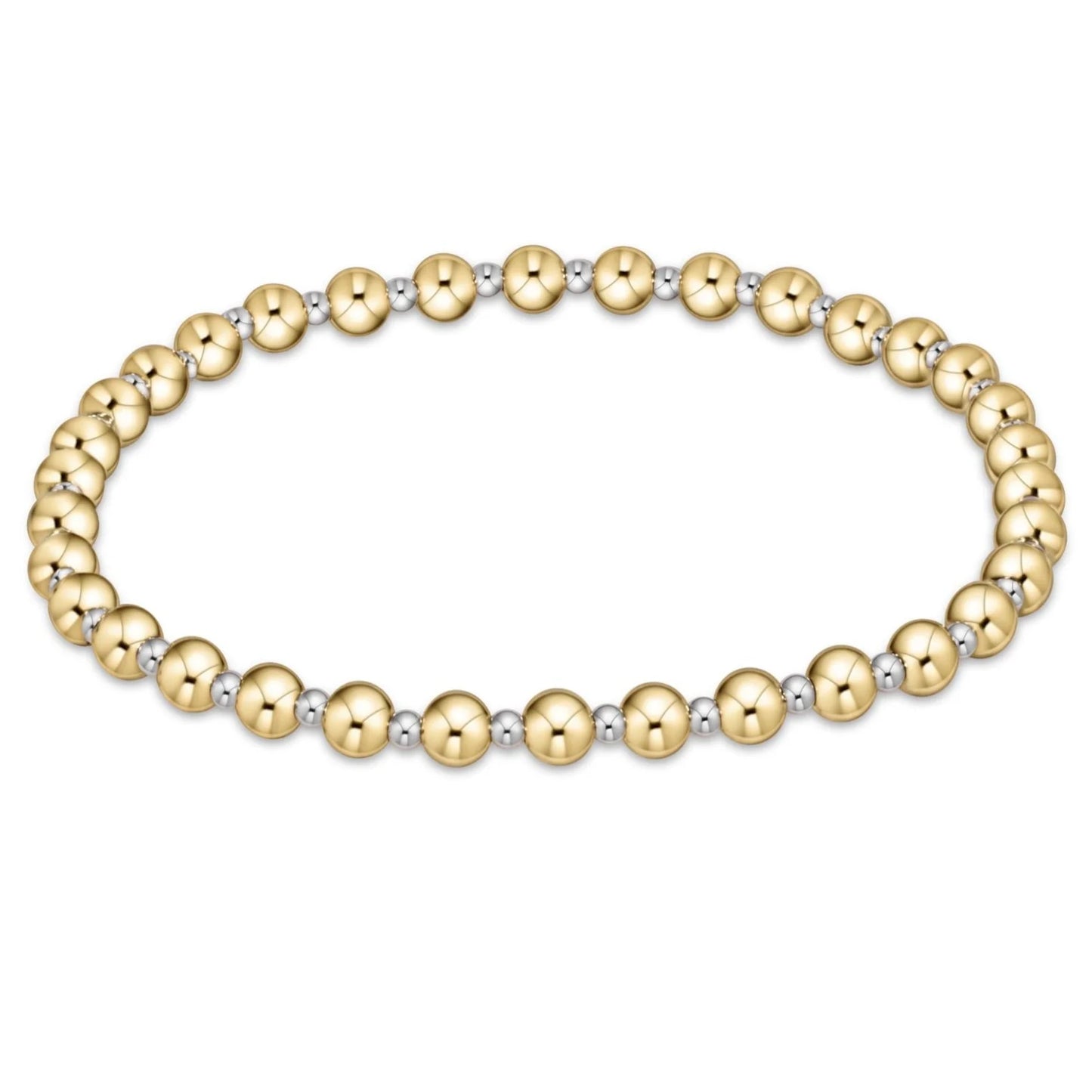 ENewton/ Classic Grateful Pattern 4MM Bead Bracelet-Mixed Metal