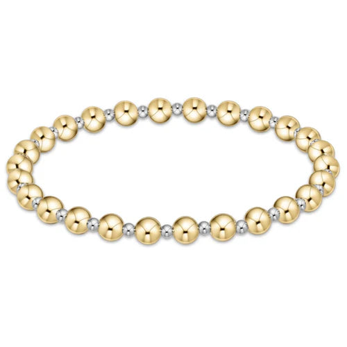 ENewton/ Classic Grateful Pattern 5MM Bead Bracelet-Mixed Metal