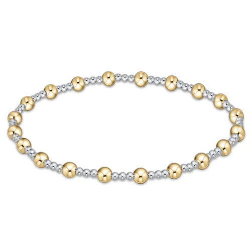 ENewton/ Classic Sincerity Pattern 4MM Bead Bracelet-Mixed Metal