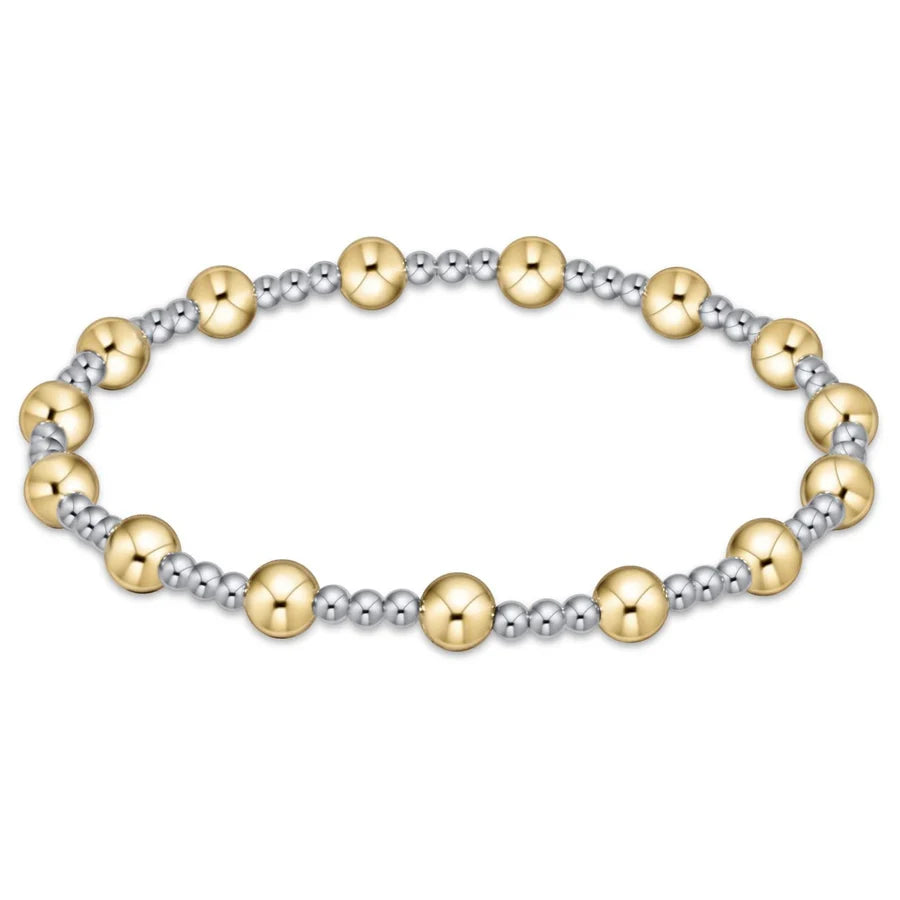 ENewton/ Classic Sincerity Pattern 5MM Bead Bracelet-Mixed Metal