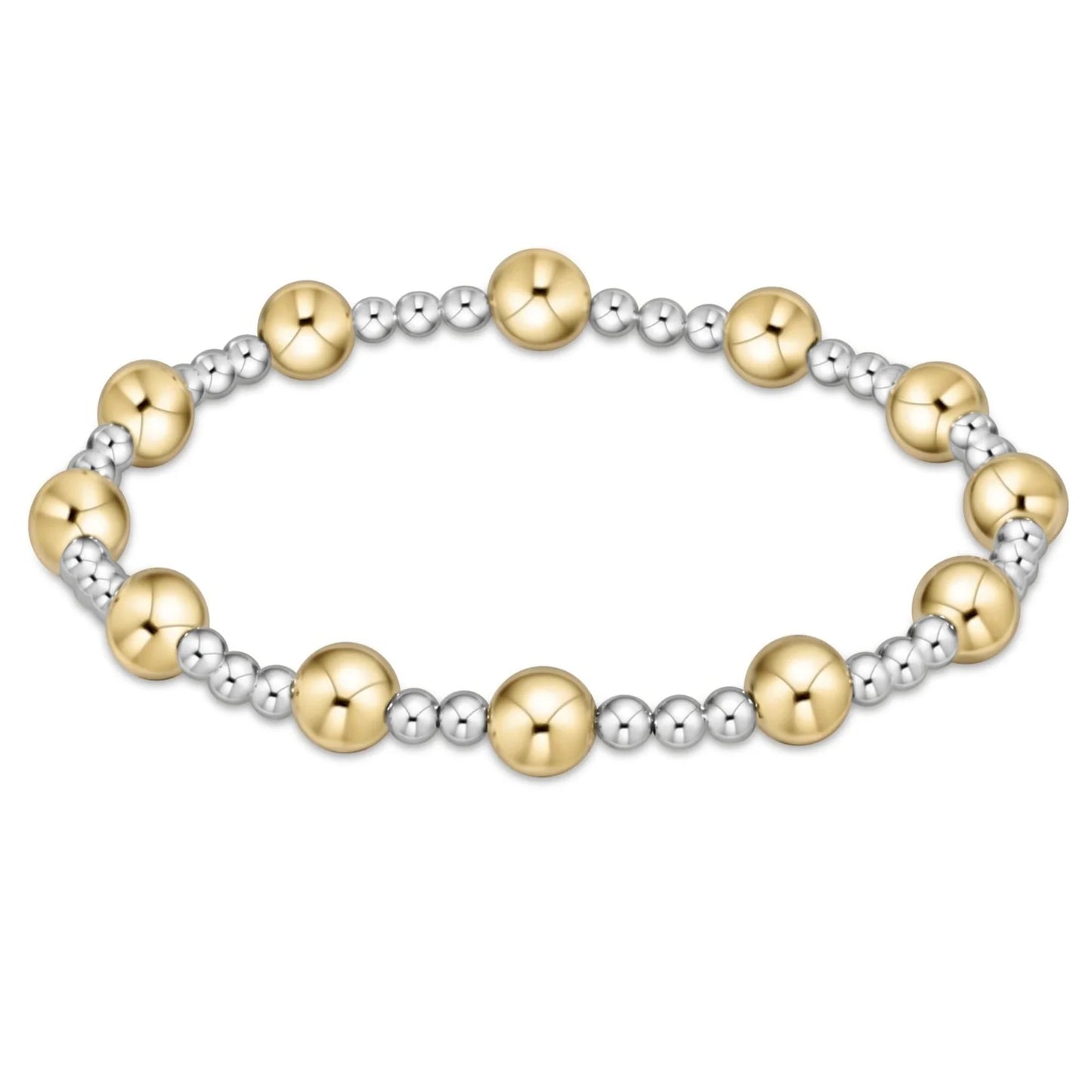 ENewton/ Classic Sincerity Pattern 6MM Bead Bracelet-Mixed Metal