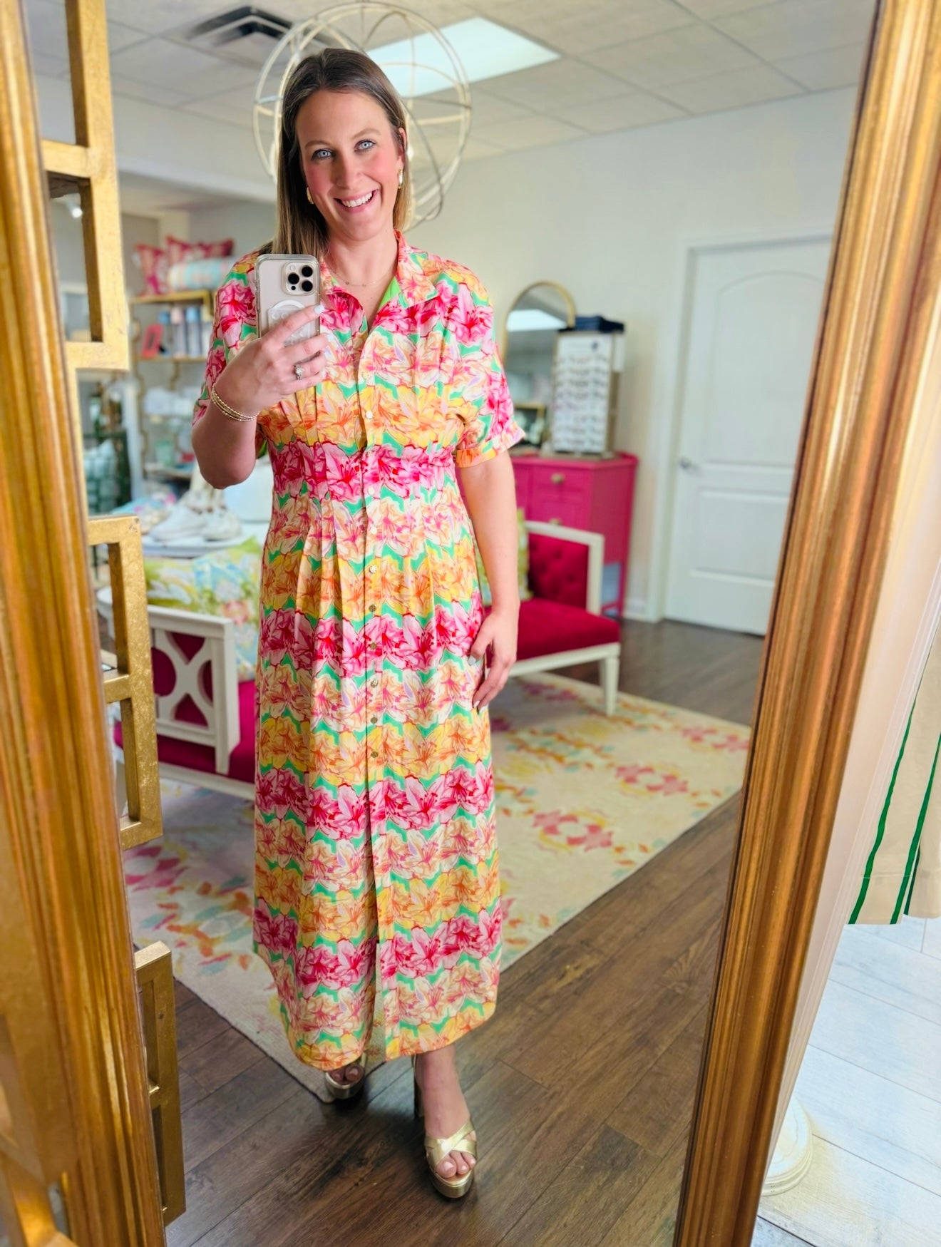 Emily McCarthy/ The Georgia Dress/ Azalea