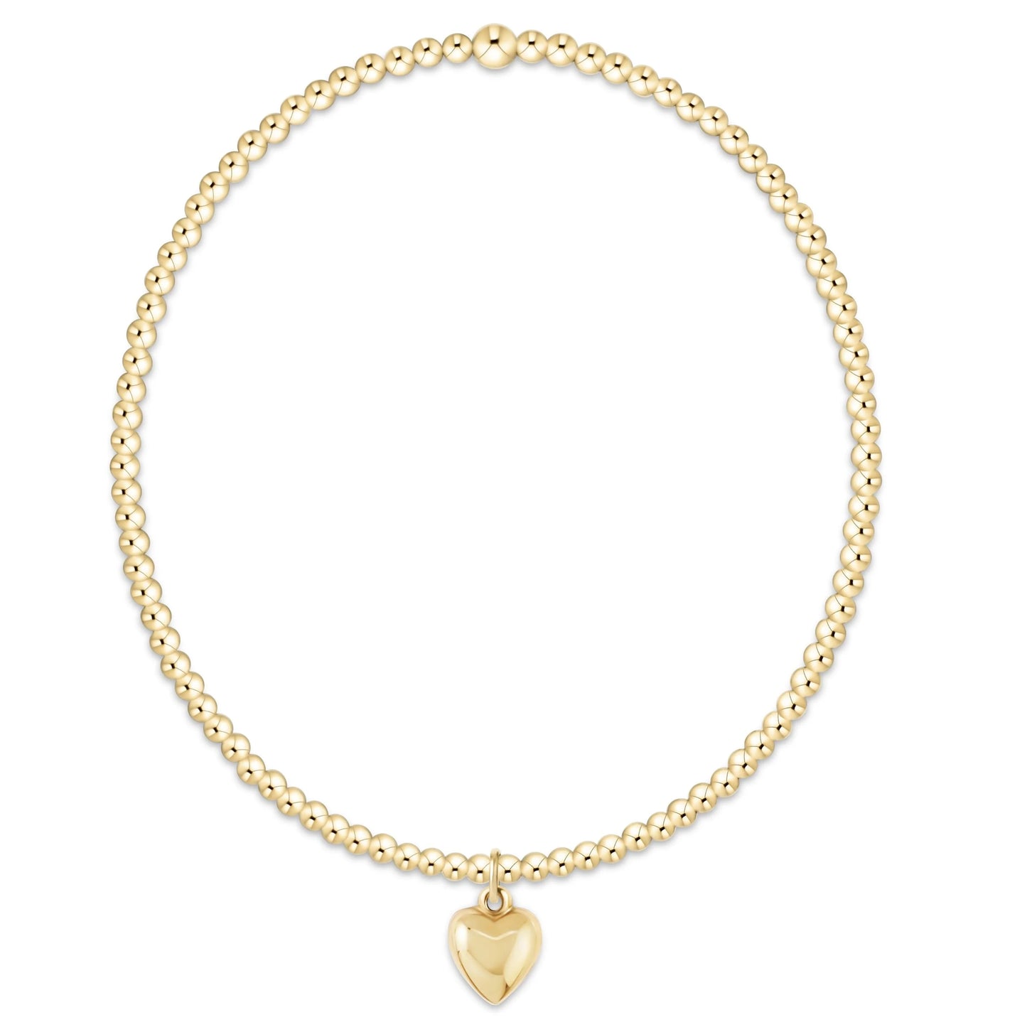 ENewton/ Classic Gold 2MM Bracelet-Love Plush Small Gold Charm