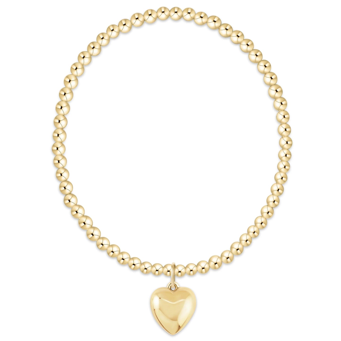 ENewton/ Classic Gold 3MM Bracelet-Love Plush Gold Charm