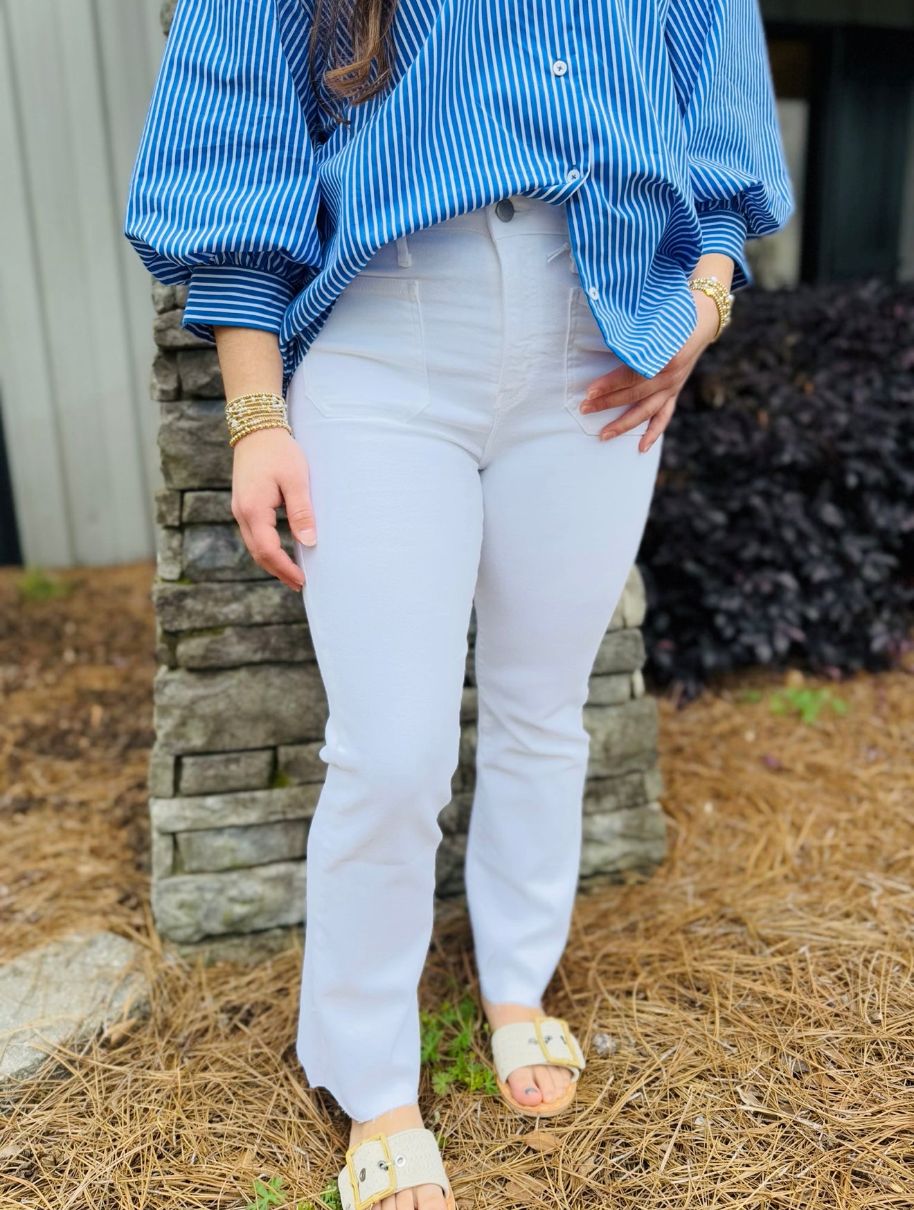 Just Black/ Patch Pocket Cropped Flare