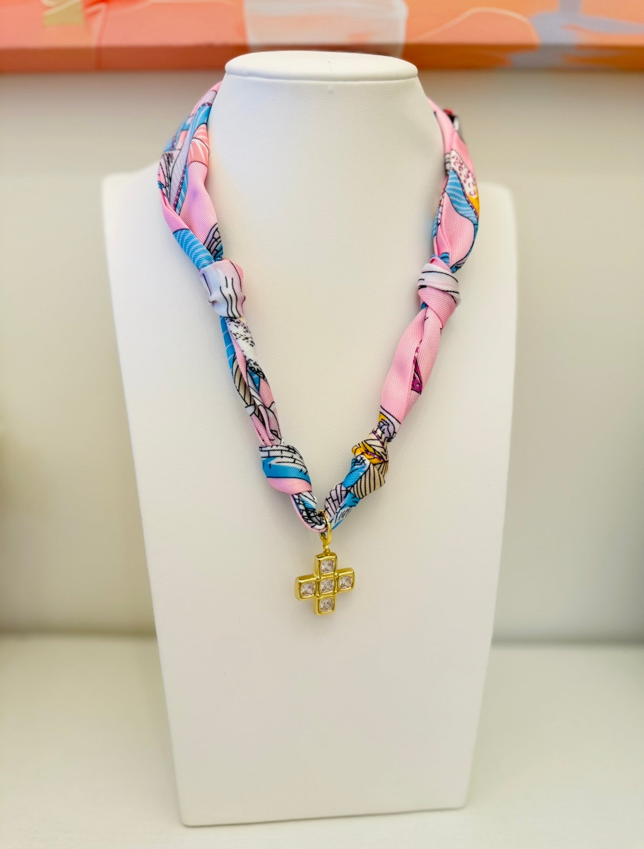 The Create Your Own Necklace-Scarf E-Block Cross