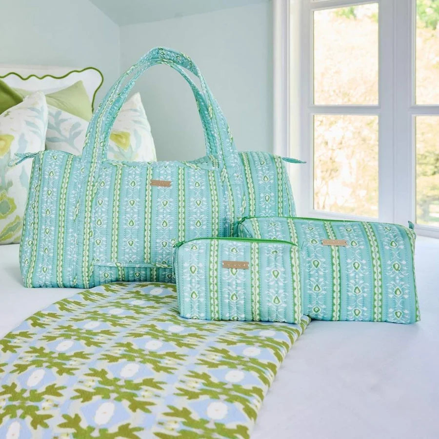 Laura Park/ Signature Duffle Bag/ Rosemary Stripe Blue