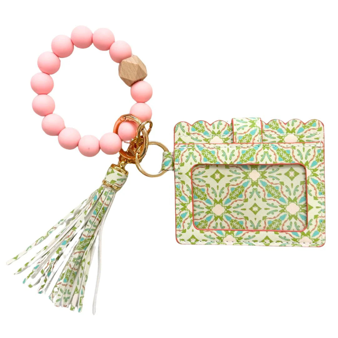 Laura Park/ Keychain Wristlet Wallet/ Lagos Blush