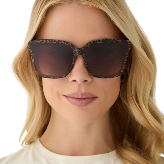 Diff/ Meredith Sunglasses/ Animal + Brown Gradient Polarized