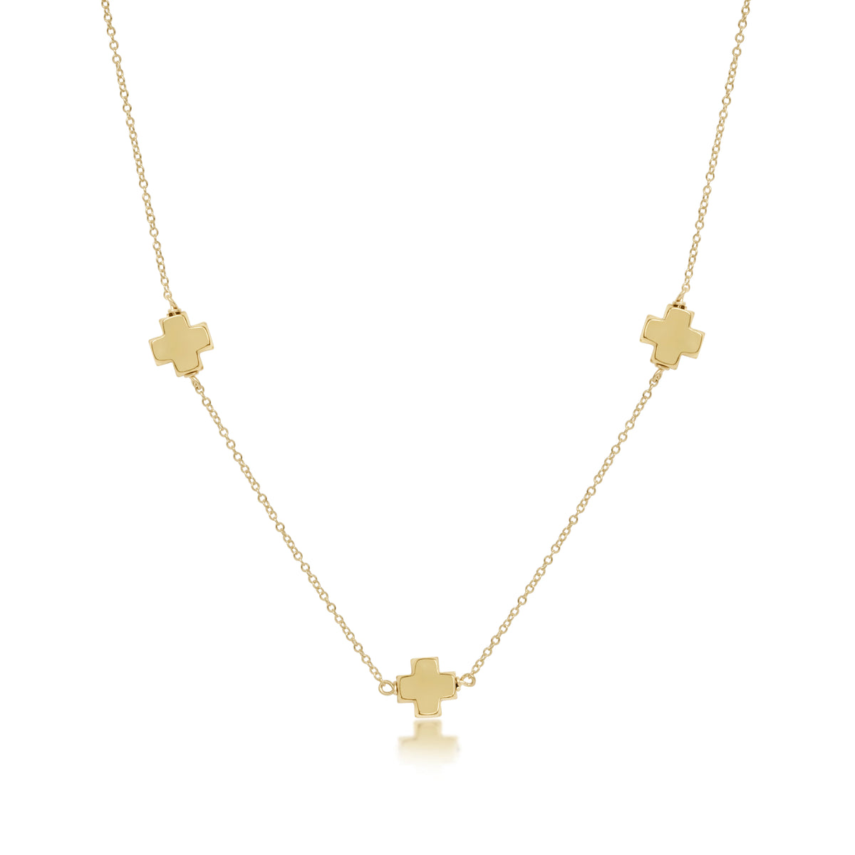 ENewton/ 15" Choker Simplicity Chain Gold-Signature Cross Gold