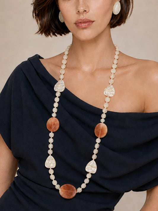 The Estelle Mixed Bead Long Necklace
