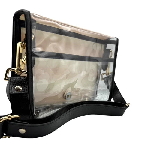 The Black + White Buffalo Check Clear Stadium Bag w/ Bulldog