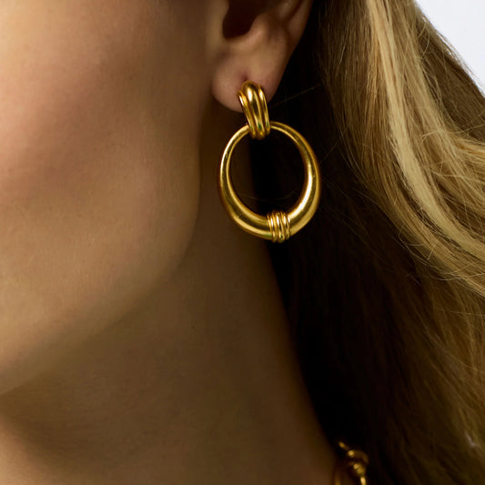 Julie Vos/ Portofino Doorknocker Earring/ Gold