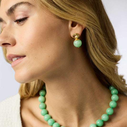 Julie Vos/ Portofino Earring/ Aqua Jade