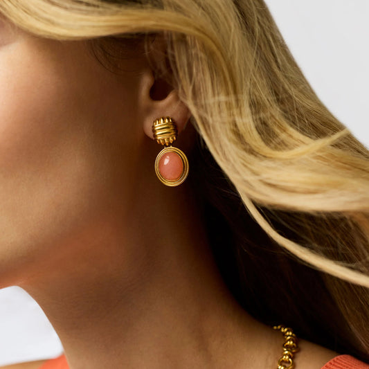 Julie Vos/ Portofino Stone Earring/ White Jade