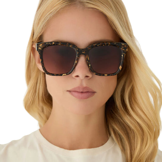 DIFF/ Meredith Sunglasses/ Glitter Tortoise + Brown Gradient