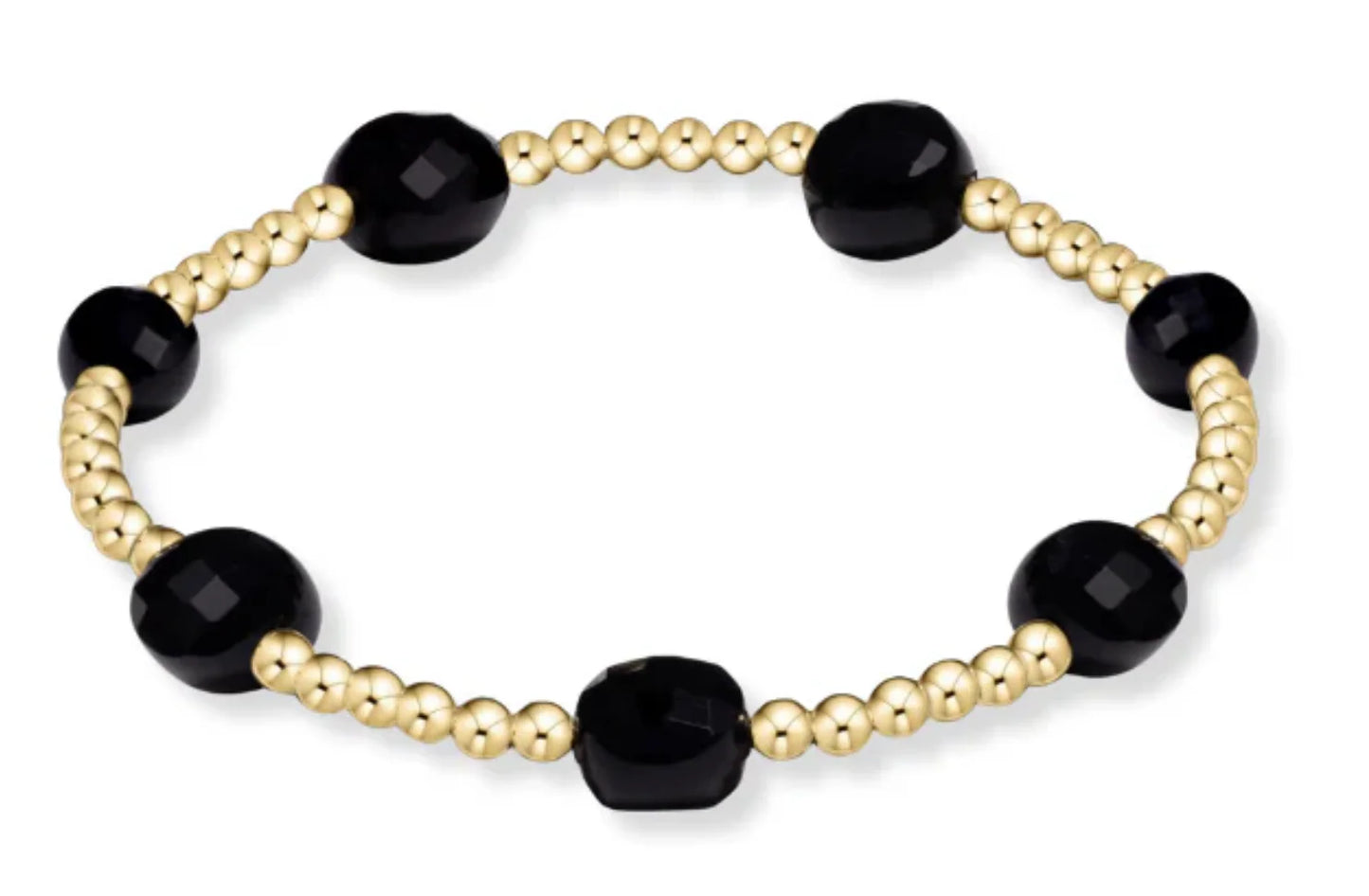 ENewton/ Admire Gold 3MM Bead Bracelet-Faceted Onyx