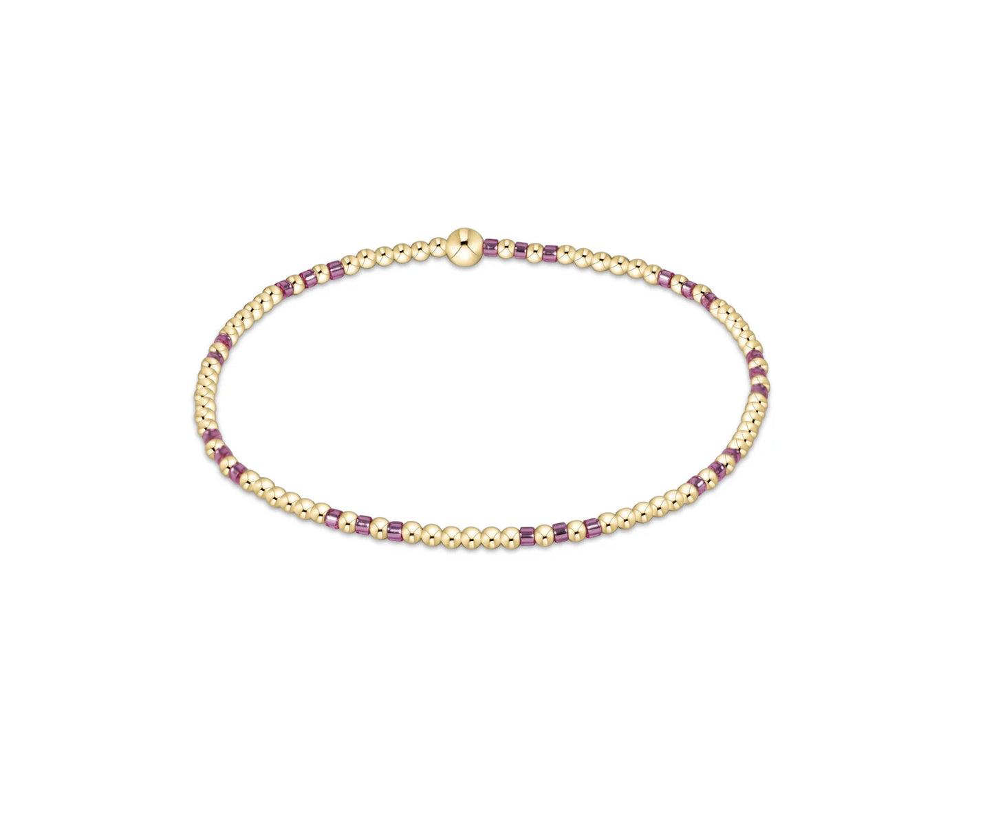 ENewton/ Hope Joy Pattern 2MM Bead Bracelet-Pink Metallic