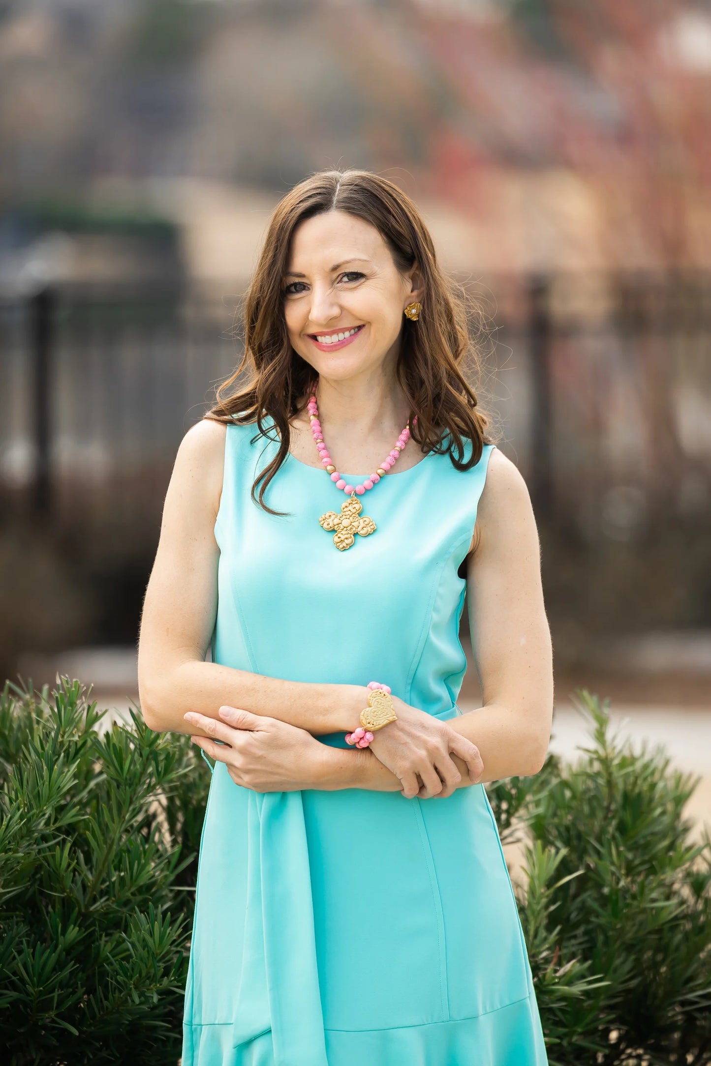 Hidden Truth Jewelry/ Bright Pink Jade + Andrea Cross