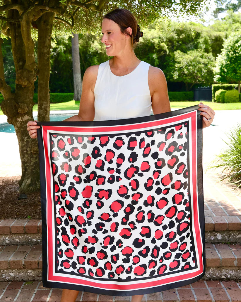 The Meredith Spotted Scarf/ Large/ Red+Black