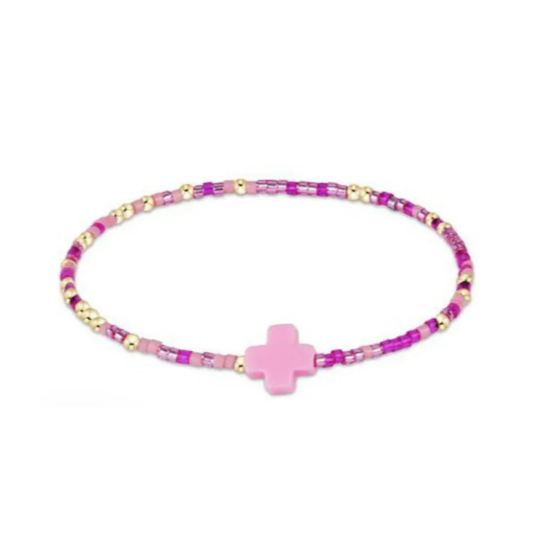 EGirl/ Hope Unwritten Signature Cross Bracelet-Back To The Fuchsia