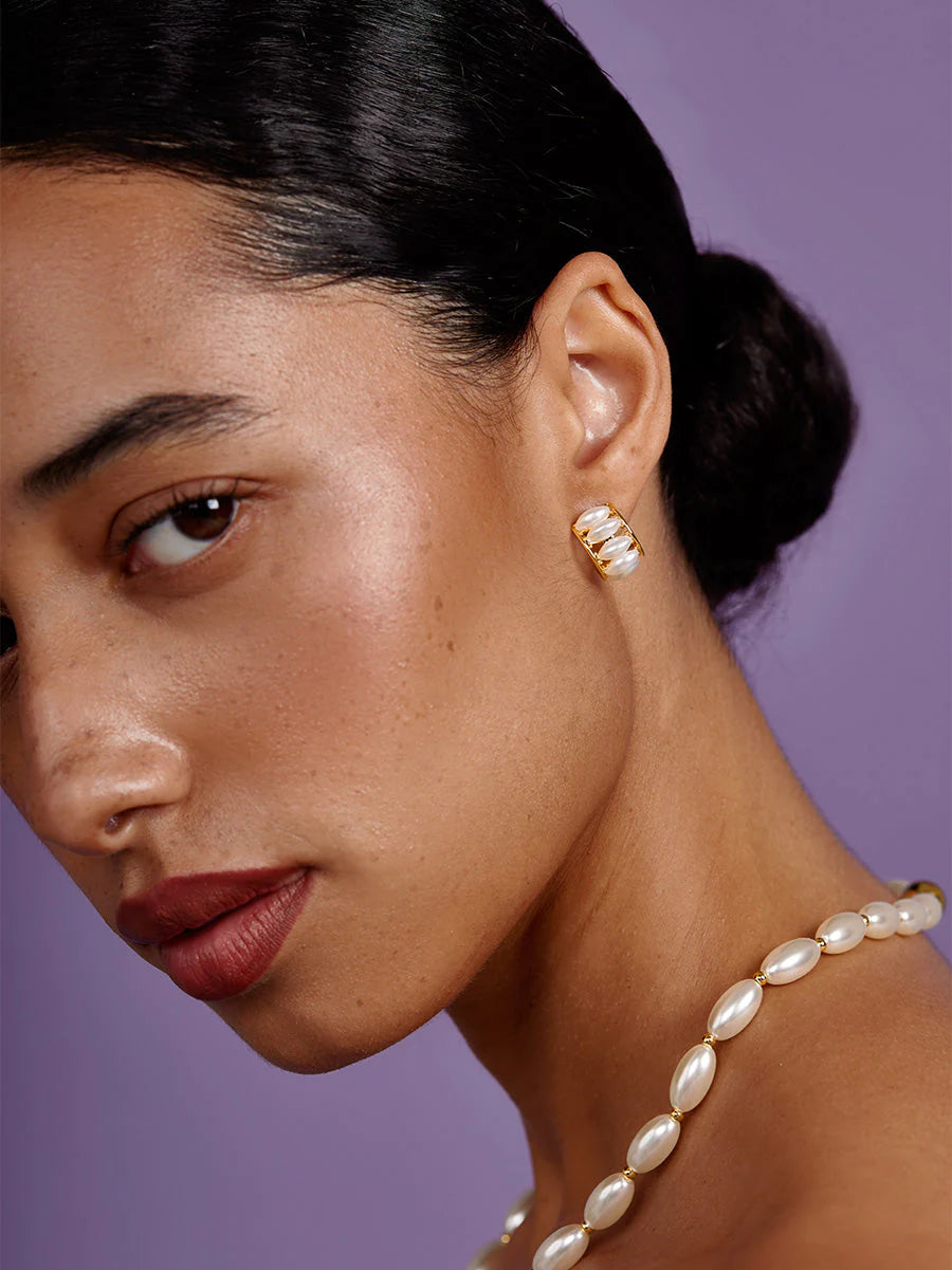 The Sculpted Pearl Cuff Earring